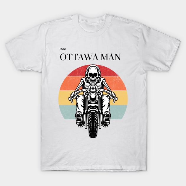 vintage sunset motorcycle ottawa man design T-Shirt by hasanclgn